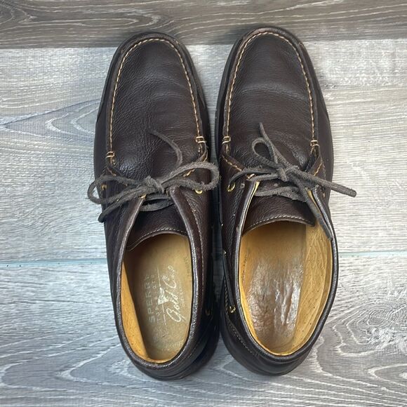 Sperry Top Sider Gold Cup Men’s Sz 11.5M Soft Dark Brown Leather Lace Up Chukka - Picture 5 of 11